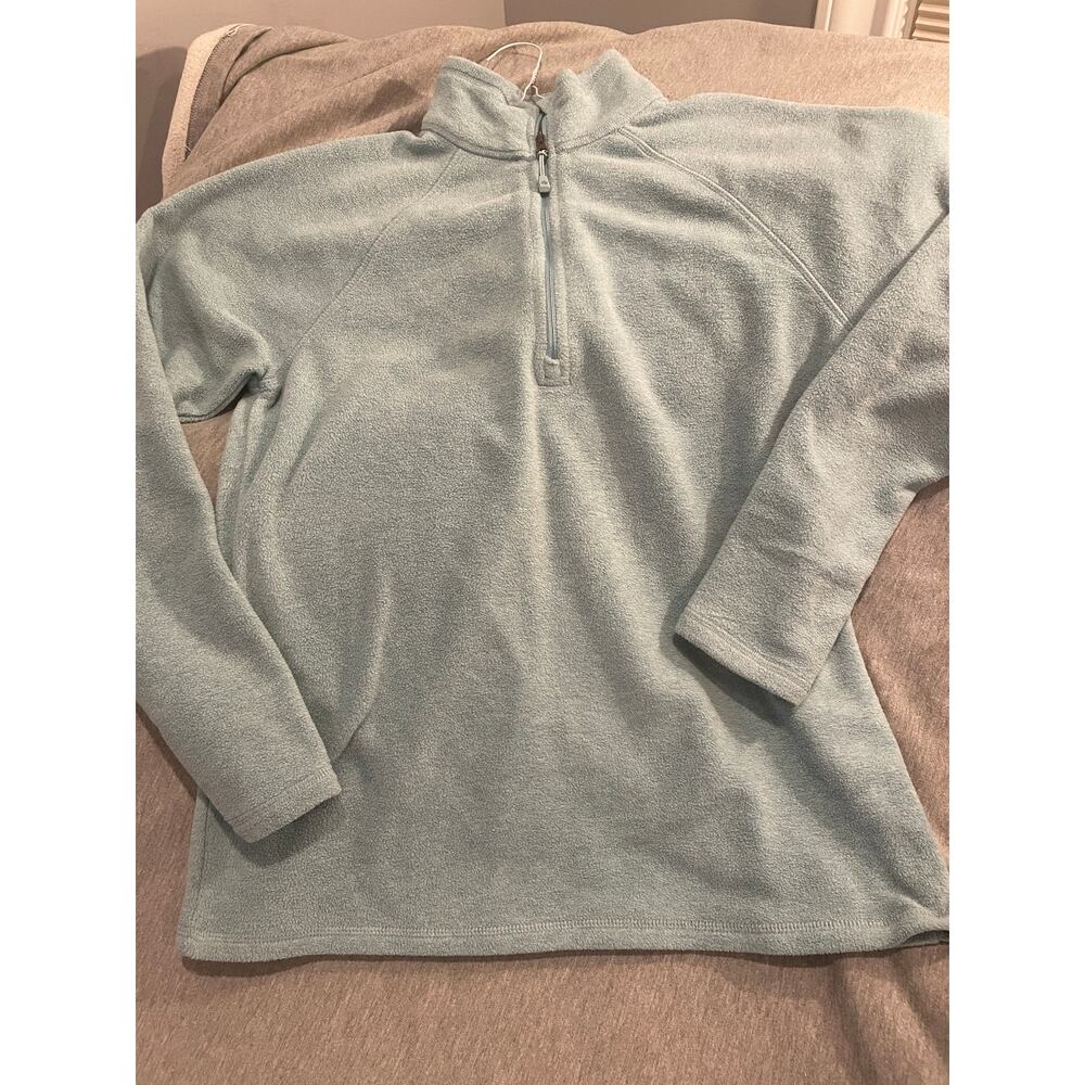 Eddie Bauer 1/4 Zip Mock Neck Fleece Pull over Pale Green